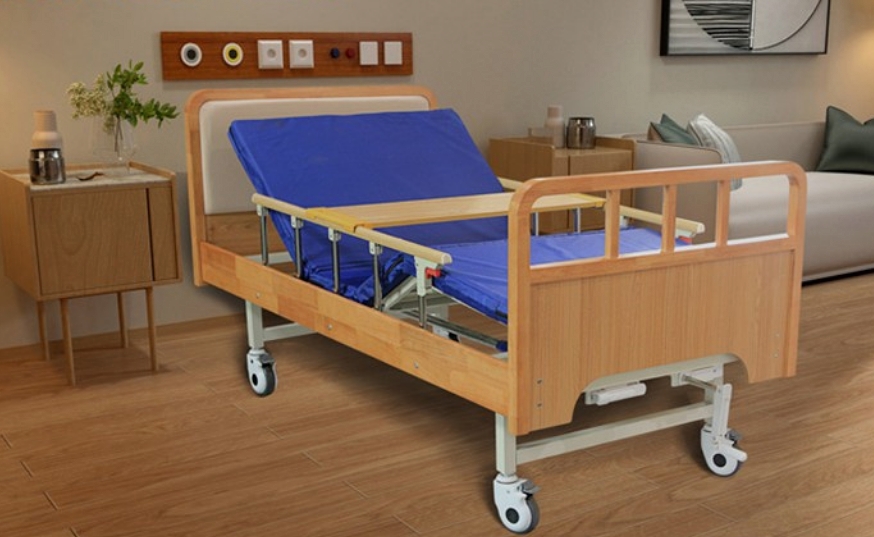 Wooden double-rocker nursing bed